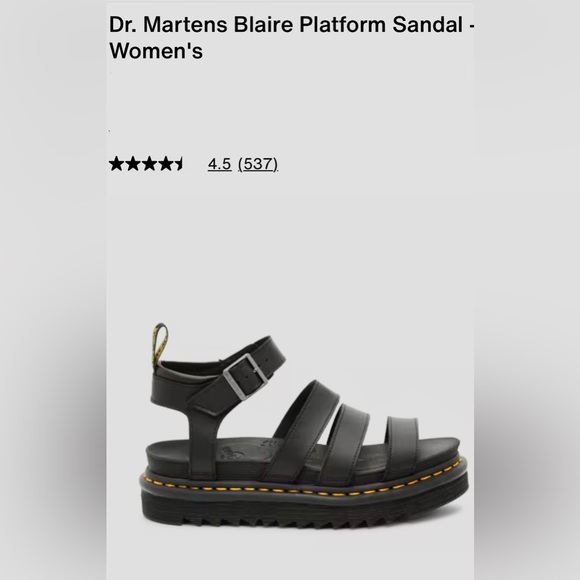 *new* Dr. Martens Blaire Black Platform Sandal Women's Size 9 - Picture 1 of 12